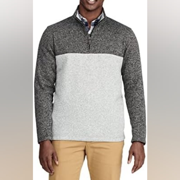 Men's Izod Quarter Zip Color block Fleece XL Gray - Picture 1 of 8